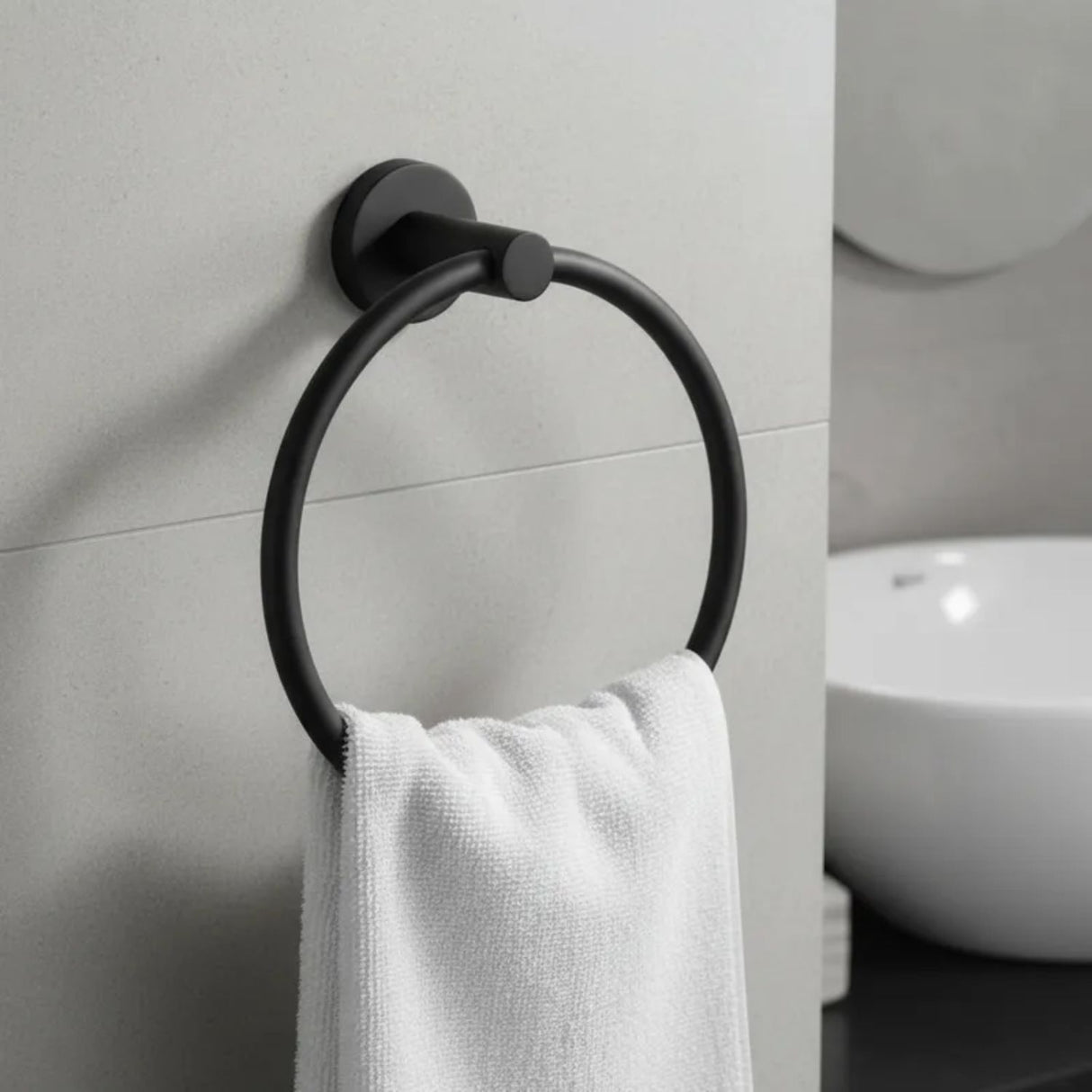 Juego Accesorios Baño Singolo X 6 Negro Mate Diseño Moderno