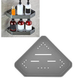 Repisa Baño Esquinera Moderna Silver Aluminio Gris - Inoxidable