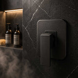 Grifería Ducha Monocontrol Negra Cuadrada Bronce Mate 12 x 12 cm | Mezclador Empotrado Universal 1/2"