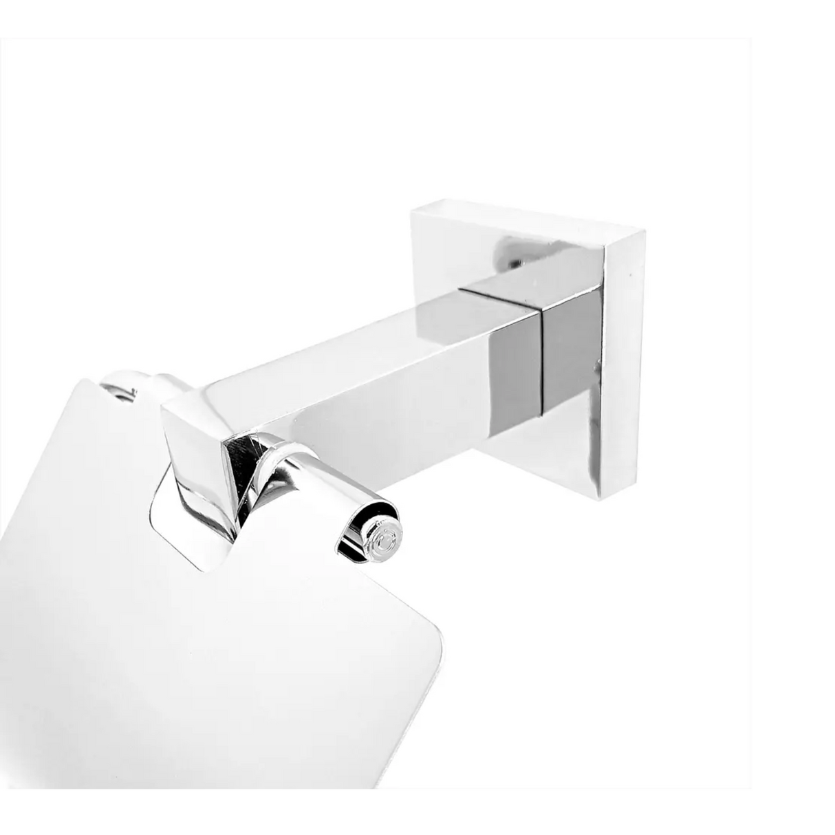 Porta Rollo de Papel Higiénico para Baño - Línea Quadra 100% Metálico de Lujo - Cromo Brillante