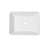 Lavamanos Sobreponer Rectangular Cerámico Blanco 48 x 37 cm para Baño Moderno