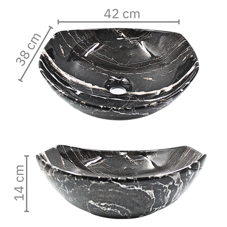 Lavamanos de Sobreponer Ónix en Porcelana 42 × 38 × 14 cm
