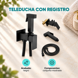 Detalle del conjunto de teleducha negra con registro y sus componentes