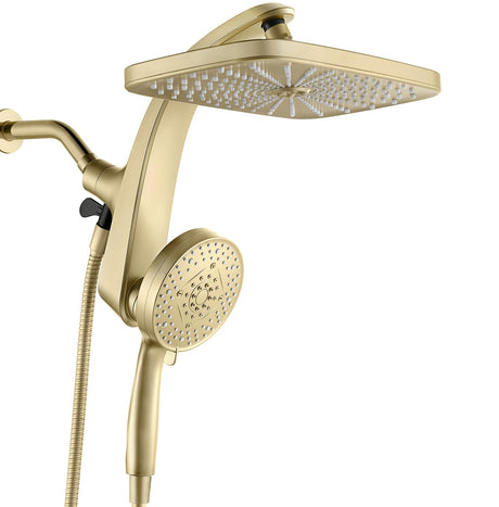 High Pressure Rain Shower Head: Upgrade Shower Heads with Handheld Spray Combo with Fixed Showerhead and 10 Sprays Handheld Shower Head, Detachable Showerheads Built-in Magnetic Docking and Power Jets
