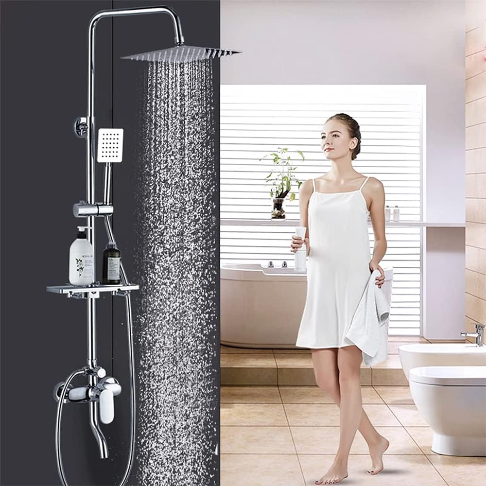 Ducha Regadera Metálica Cuadrada 20 Cms-cromo Incluye Tubo