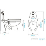 Sanitario Quantum Alongado Sin Tapa Asiento
