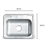Lavaplatos para Griferia Sobre Poner Acero Inoxidable 62*48 1 hueco