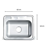 Lavaplatos para Griferia Sobre Poner Acero Inoxidable 62*48 3 huecos