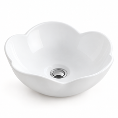 Lavamanos de Sobreponer Flor Blanco Ø40 cm