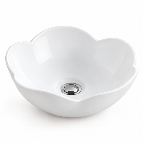 Lavamanos de Sobreponer Flor Blanco Ø40 cm