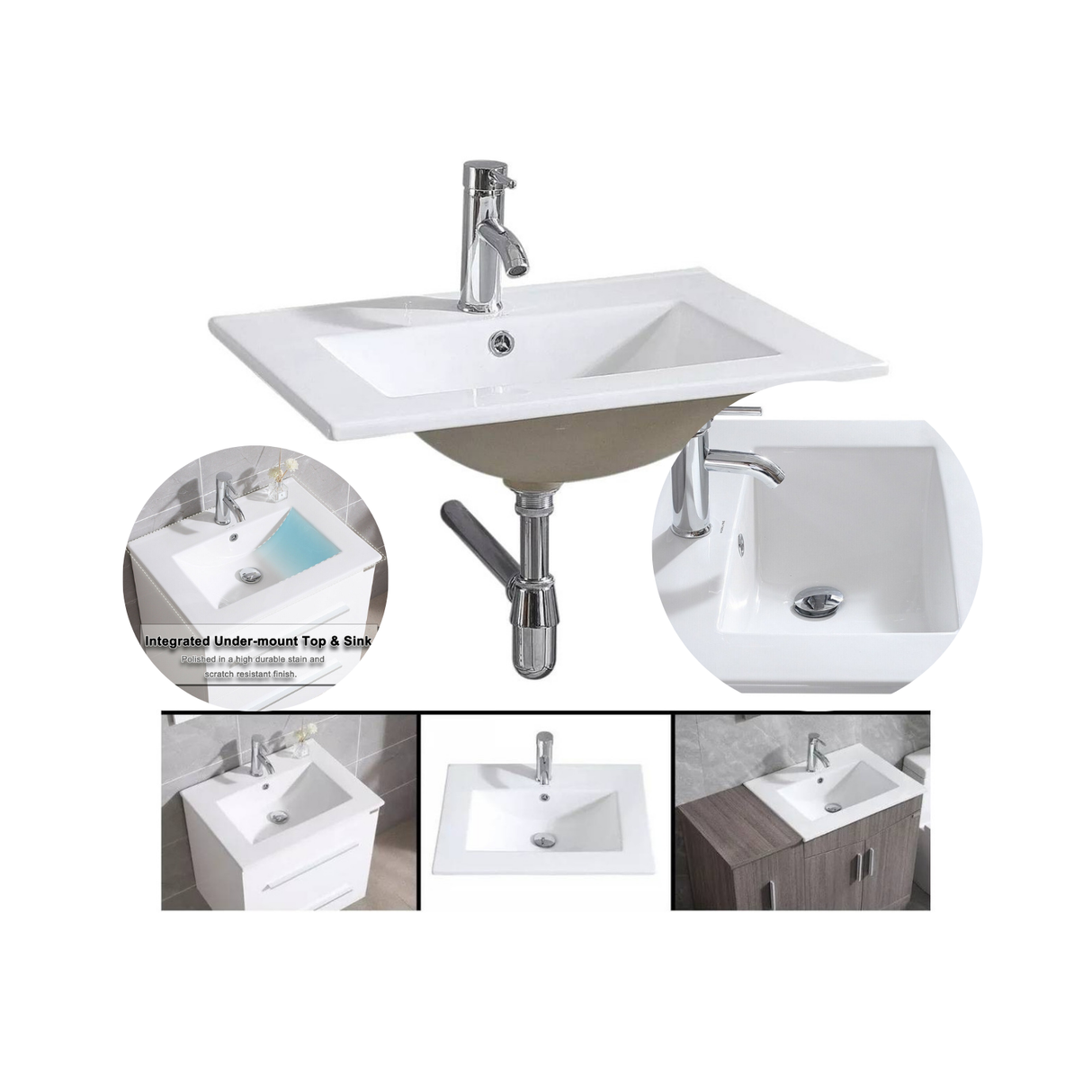 Kit Lavamanos 60x47 De Mueble-griferia Y Desagüe Sifón Tames