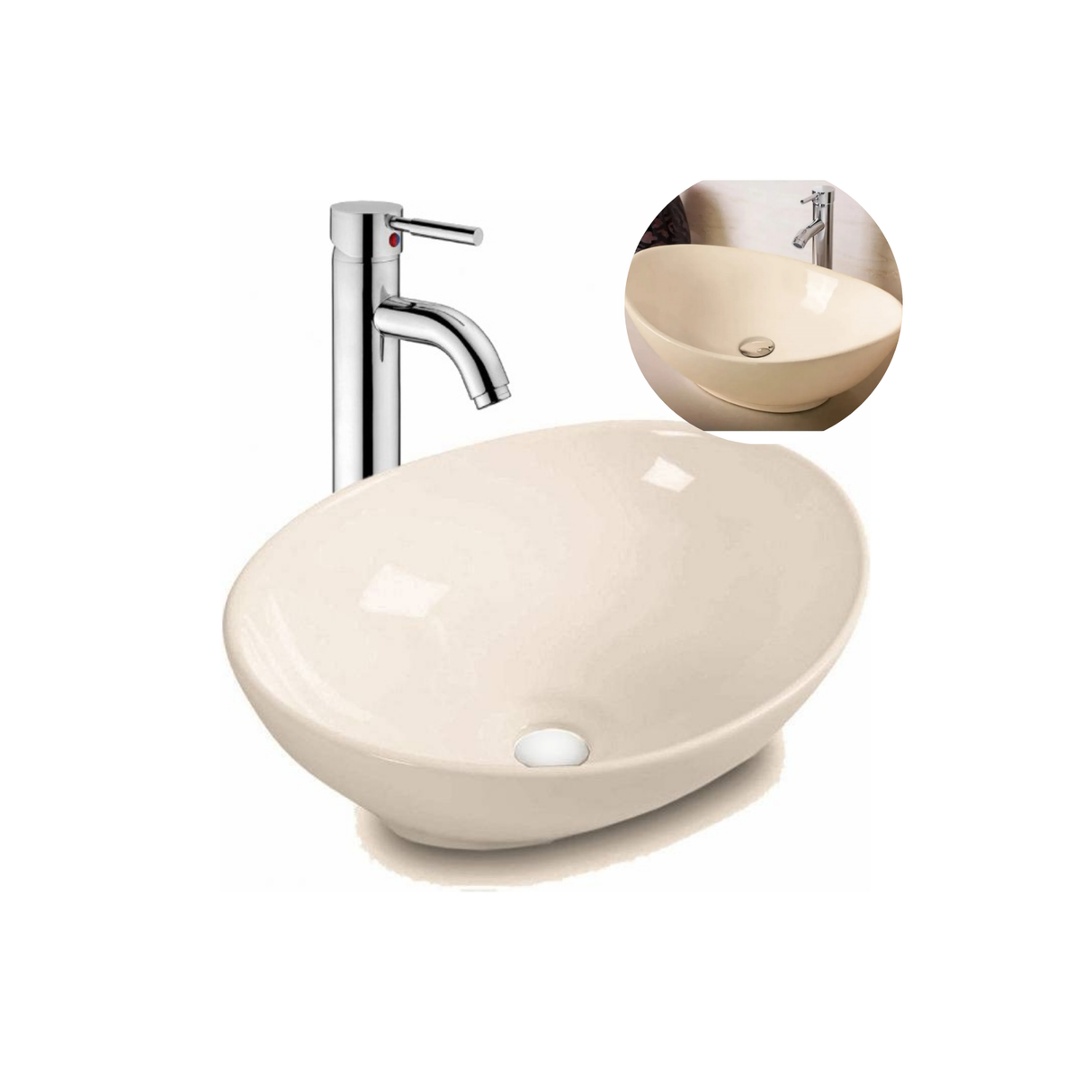Lavamanos Beige Canoa Porcelana-tames