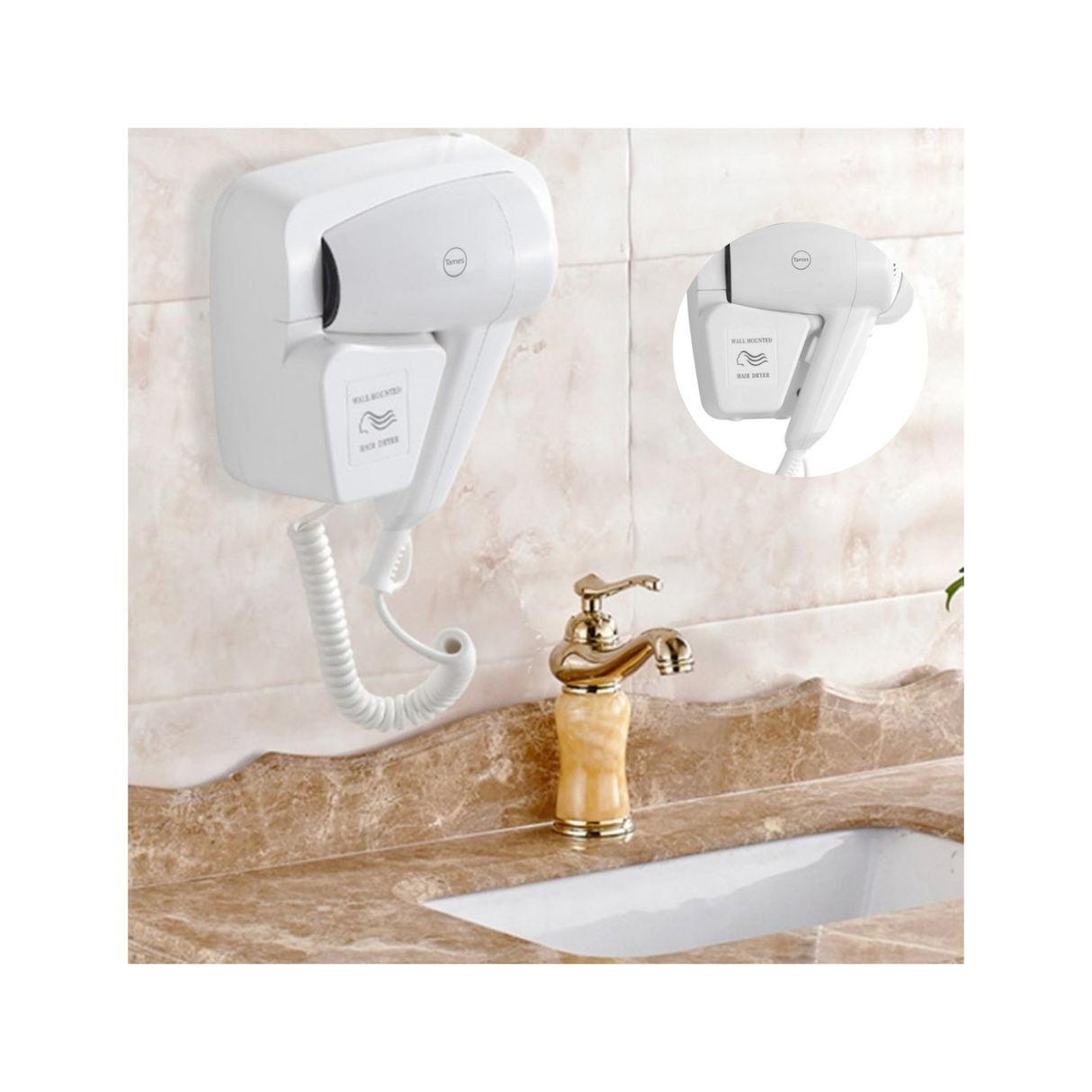 Secador De Cabello Tipo Hotel A Pared 1200w Alta Potencia