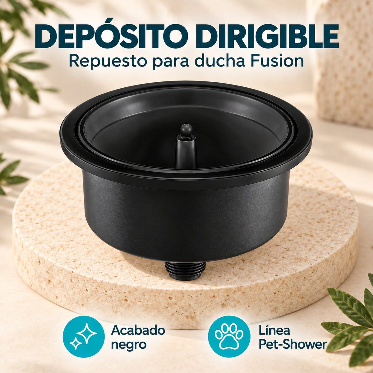 Características de Depósito Dirigible Para Ducha Fusion Negro