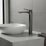 Lavamanos Monocontrol Alto Volare Gris Concreto Diseño Moderno