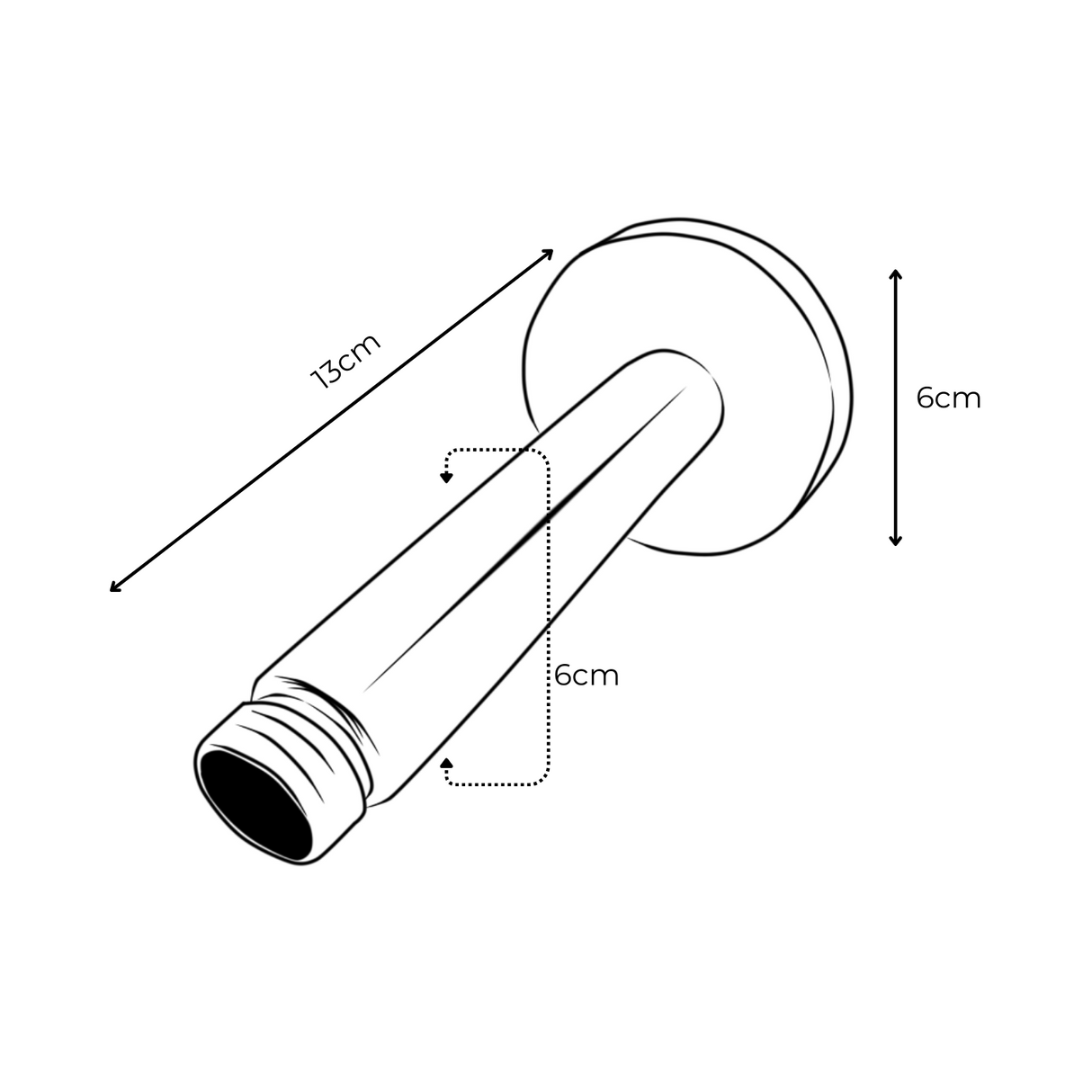 Tubo Techo Metálico Regadera 10cm Redondo