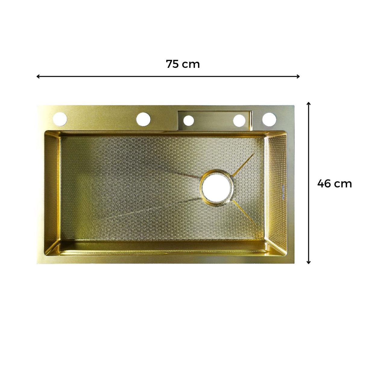 Lavaplatos Oro Golden con Grifería y Accesorios - Acero SUS304 - 75x46 cm