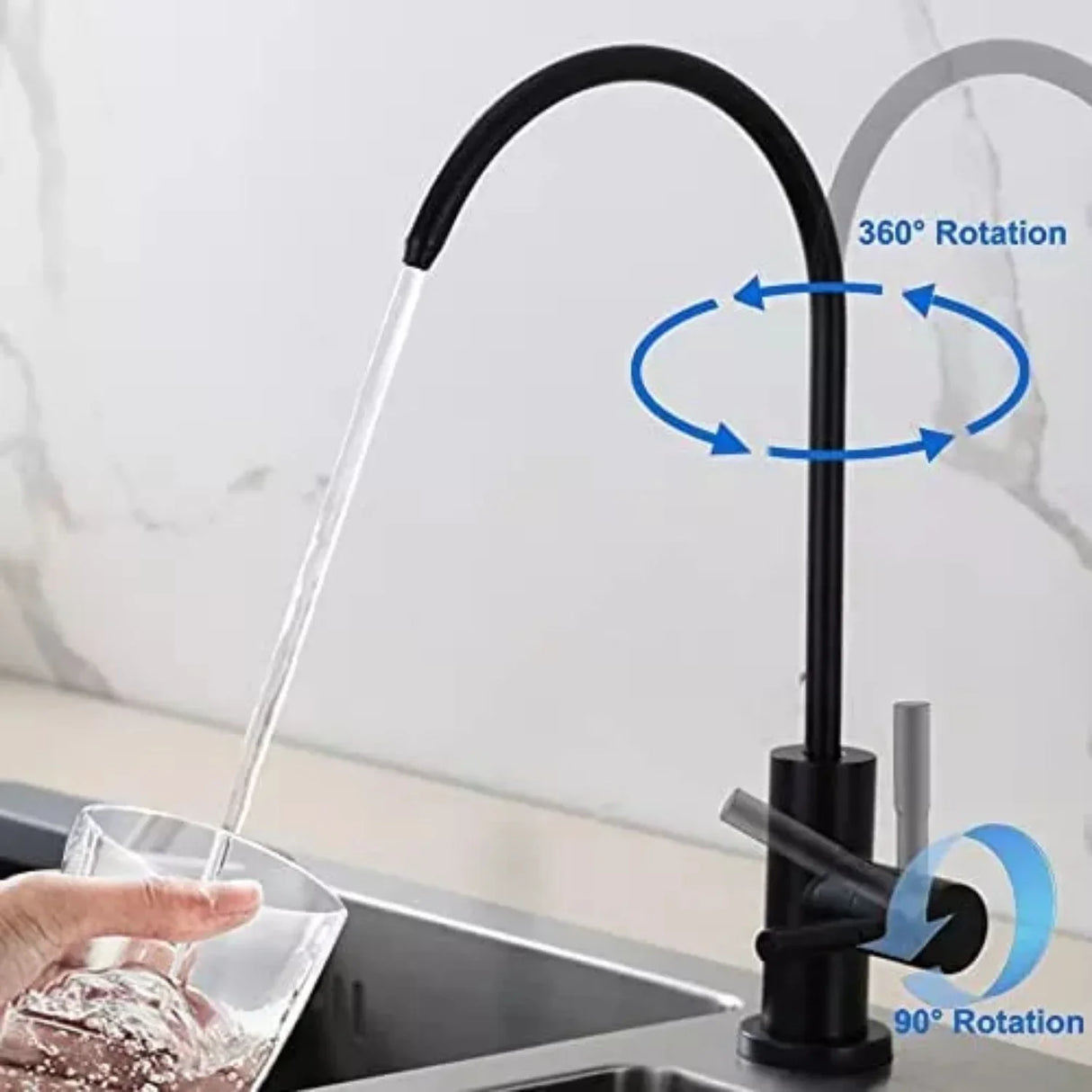 Llave para Filtro de Agua - Negro Mate -ACERO SUS304