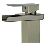 Grifería Monocontrol Lavamanos Alta Cascada Gris Satinado 30 cm Diseño Moderno