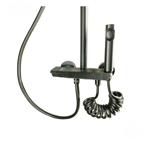Columna de Ducha Gunmetal 112 cm con Teclado de 4 Funciones