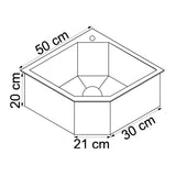 Lavaplatos de Lujo Esquinero Negro en Acero SUS304 - 50x50 cm