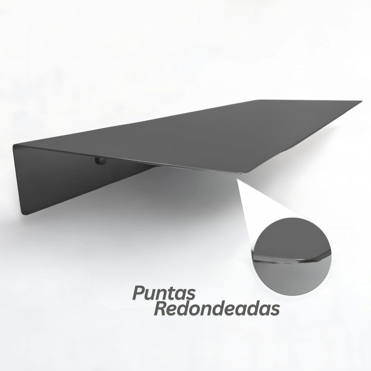 Repisa Moderna Rectangular Negra Aluminio 28 cm - Incluye Accesorios de Instalación
