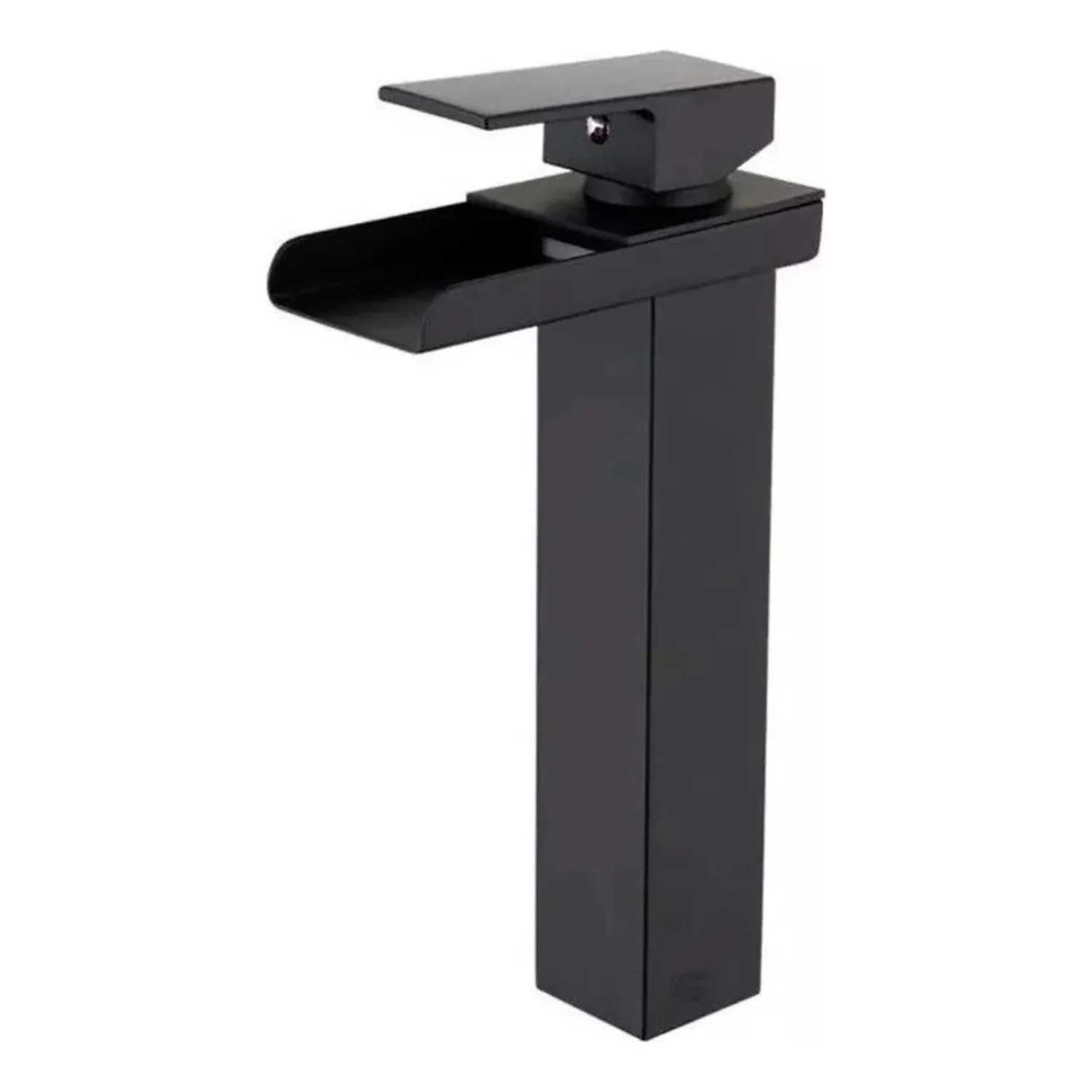 Grifería Monocontrol Alta Cascada Negra Mate 29 cm para Lavamanos Sobreponer
