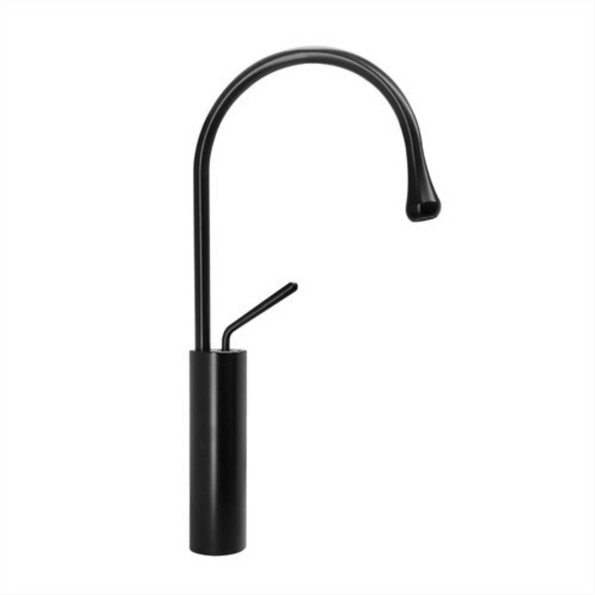 Grifería Monocontrol Akira Negra Mate Cuerpo Alto 46 cm Giratoria 360° para Lavamanos Metálica