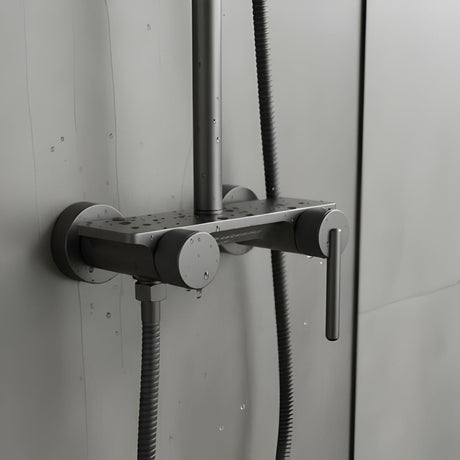 Ducha de mano de columna Lusso gris concreto