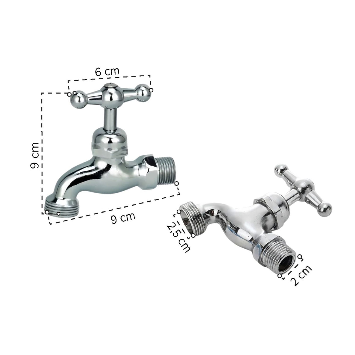 Llave Terminal Cromada 1/2” – Grifo Metálico Resistente para Uso Doméstico y Exterior