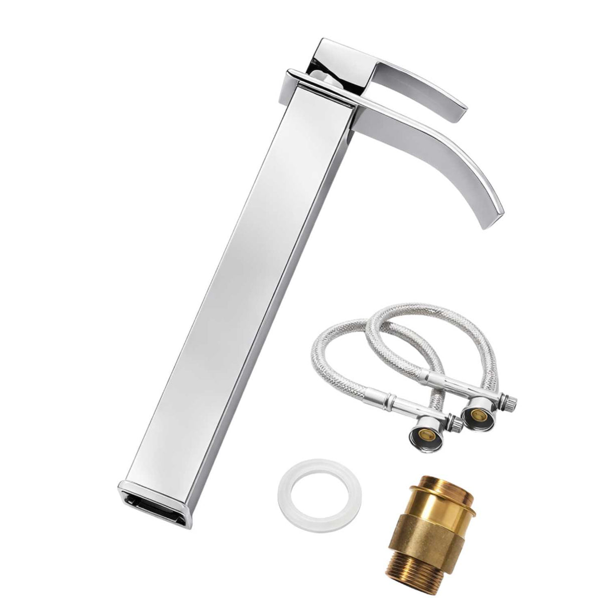 Grifería Lavamanos Alto Milán Cromado 30 cm Tipo Cascada Monocontrol para Vessel