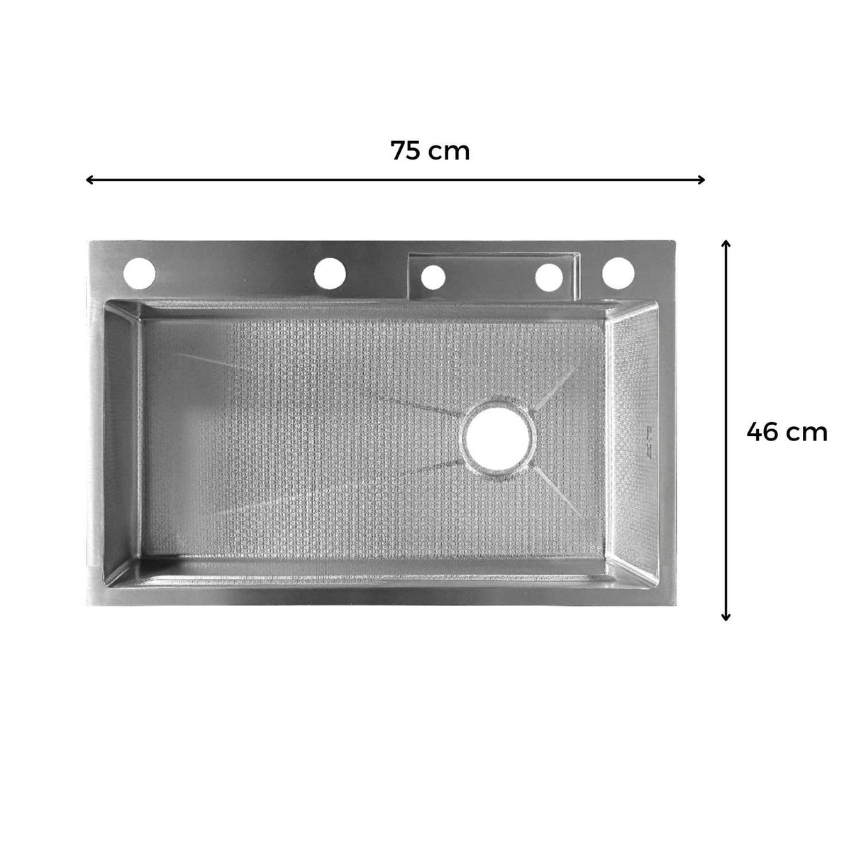 Lavaplatos Inteligente Acero Natural con Grifería y Accesorios - Acero SUS304 - 75x46 cm