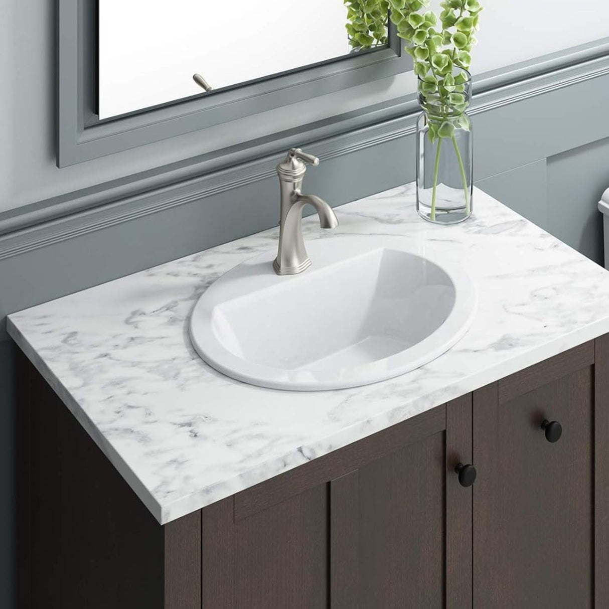 Lavamanos De Empotrar - Sobreponer Rennes Blanco 52 x 46 cm Blanco Con Rebose