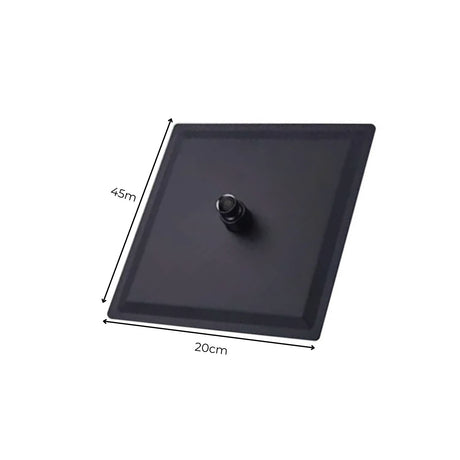 Ducha Sencilla Negra Cuadrada 20 cm con Tubo