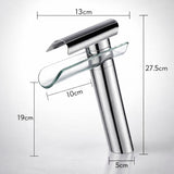 Grifería Monocontrol Lavamanos Alto Cascada Transparente – Diseño Moderno Premium 25,7 cm de alto