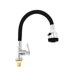 Grifería Flexible Negro Lavaplatos Cuello Silicona 360° Mesa