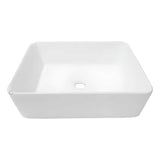 Lavamanos Sobreponer Rectangular Cerámico Blanco 48 x 37 cm para Baño Moderno