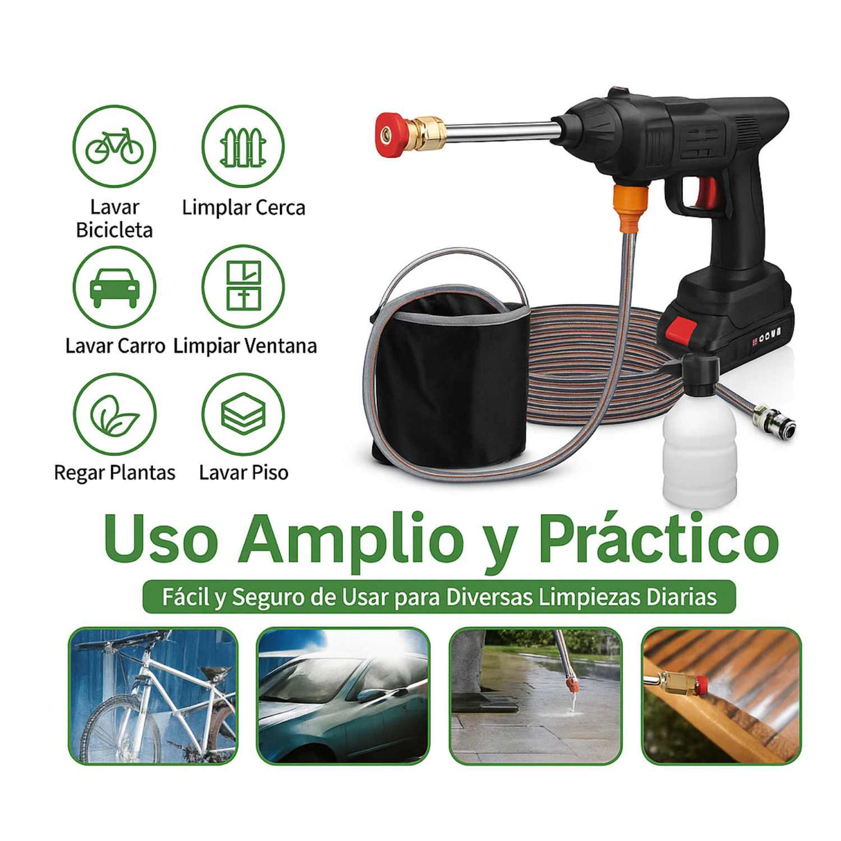 Hidrolavadora Inalámbrica 48V 🚿⚡ Limpieza portátil con potencia y comodidad