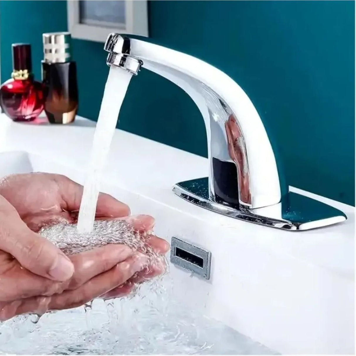 Grifería con Sensor Automático para Lavamanos Híbrida 110V | Sin Contacto, Ahorra Agua