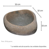 Lavamanos en Piedra de Río Gris, Medida 33 cm x 32 cm x 15 cm (aproximadas)