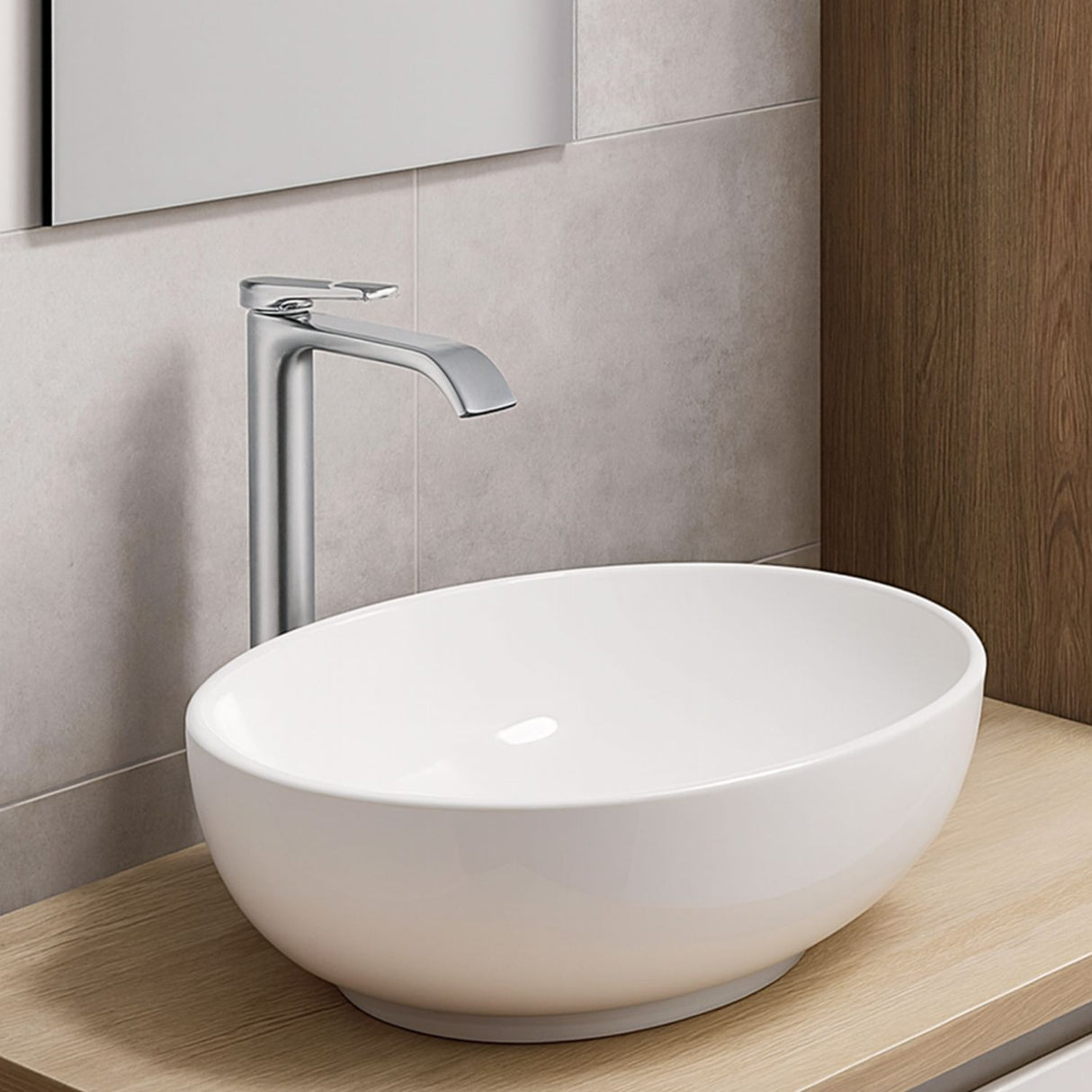 Lavamanos Monomando Alto Spacco Níquel Texturizado