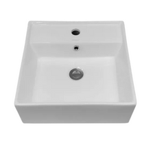 Lavamanos Porcelana Blanco Cuadrado Con Rebose De 38cm