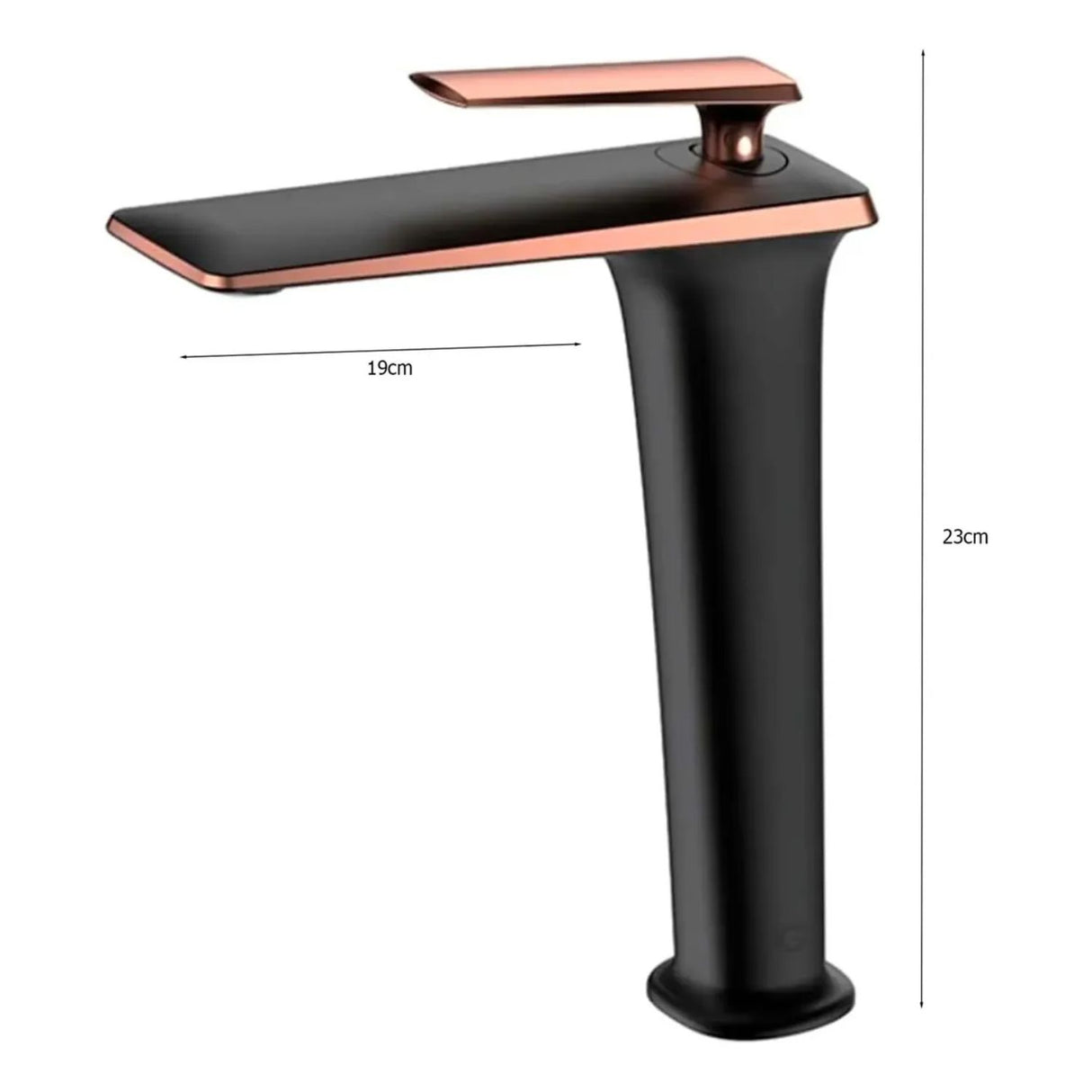 Grifería Lavamanos Alta Negro Oro Rosa Vintage | Monocontrol para Sobreponer