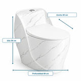 Sanitario One Piece S-Trap 300 mm con Veta 68 x 45 x 59 cm - medidas