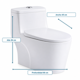 Sanitario One Piece S-Trap 300 mm 68 x 45 x 59 cm - medidas