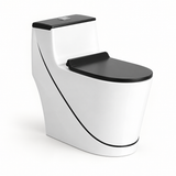 Sanitario One Piece S-Trap 300 mm con Líneas Negras 68 x 37,5 x 63 cm - imagen principal
