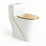 Sanitario One Piece S-Trap 300 mm con Líneas Doradas 68 x 37,5 x 63 cm - imagen principal