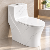 Sanitario One Piece S-Trap 300 mm con Líneas Doradas 68 x 37,5 x 63 cm - ambientación cercana