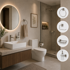 Set de Accesorios para Baño Satinado x4 Piezas