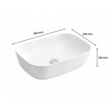 Lavamanos de Sobreponer Ópera Rectangular Blanco en Porcelana 45,5 × 32,5 × 13,5 cm